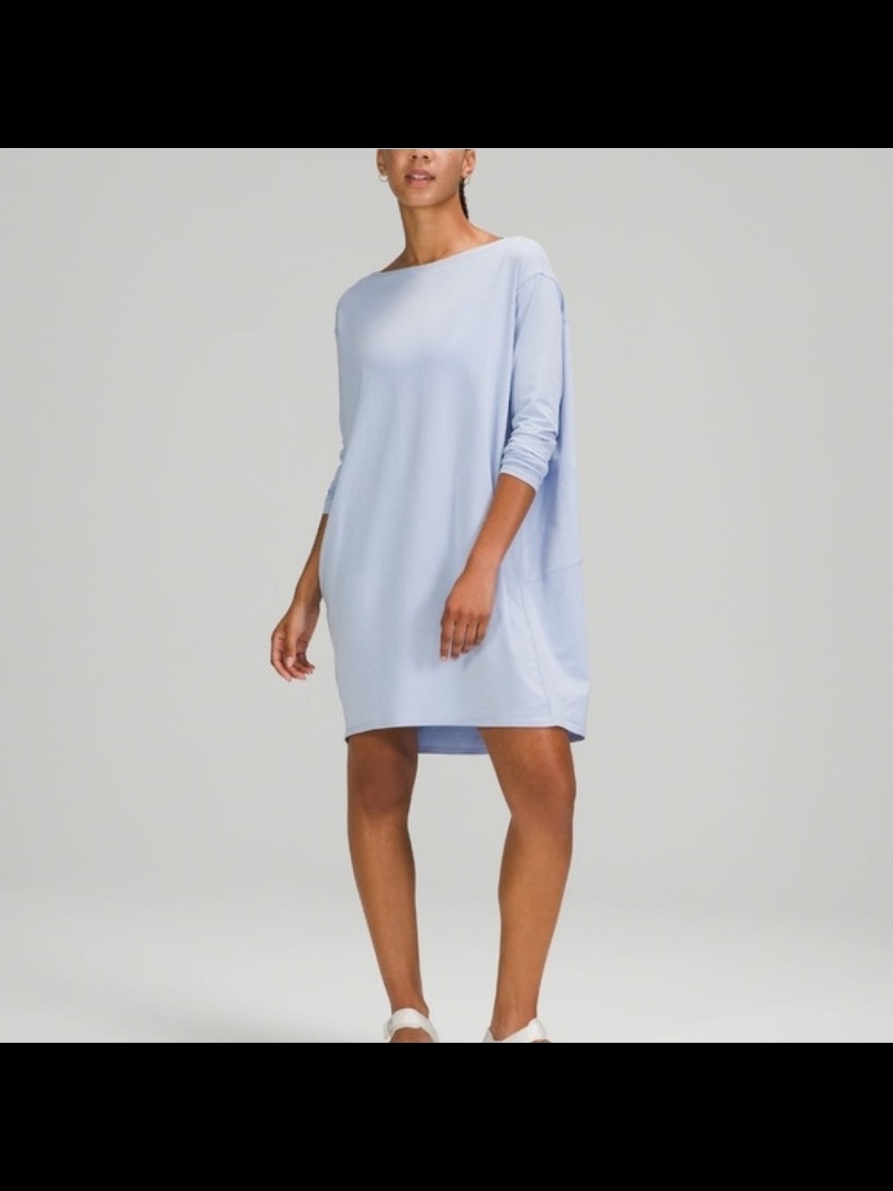 lululemon athletica Light Blue Relaxed Boatneck Sweatshirt Dress